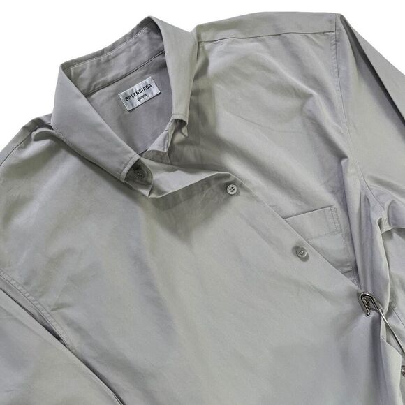 Balenciaga Fitted Wrap Shirt in Light Grey - Picture 10 of 15